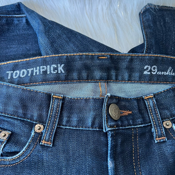 J.Crew Womens Toothpick Ankle Skinny Jeans Blue Pockets Dark Wash Mid Rise 29 - Picture 9 of 9